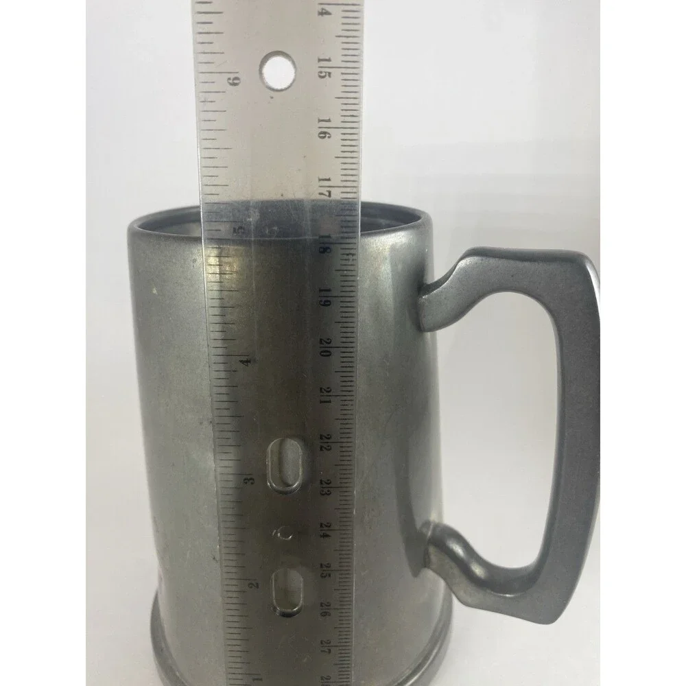 Vintage English Pewter Tankard Mug Made in England Heavy Metal Beer Cup 5”